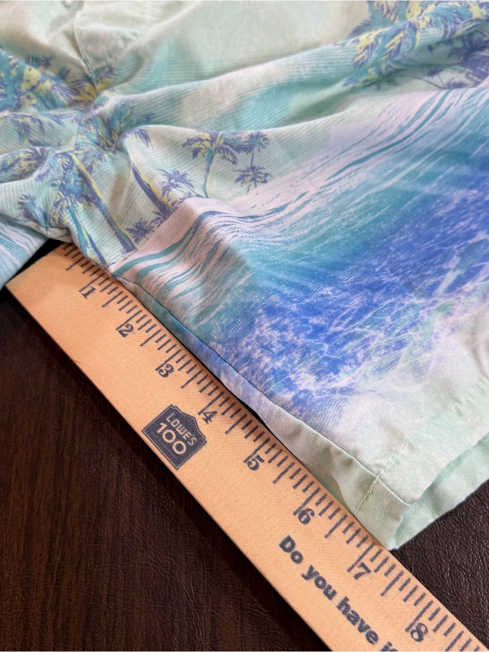 OshKosh Bgosh Mint Green Tropical Print Swim Trunks Sz 12/12A - Picture 5 of 8